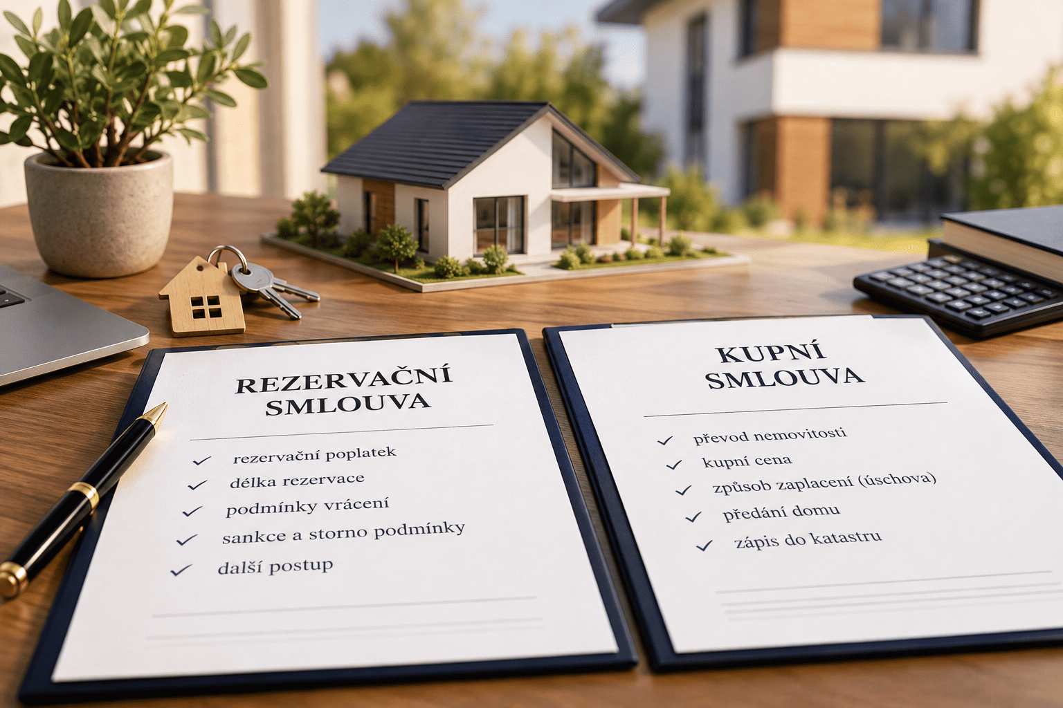 Rezervační smlouva a kupní smlouva při koupi rodinného domu